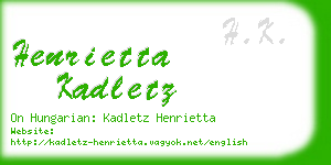 henrietta kadletz business card